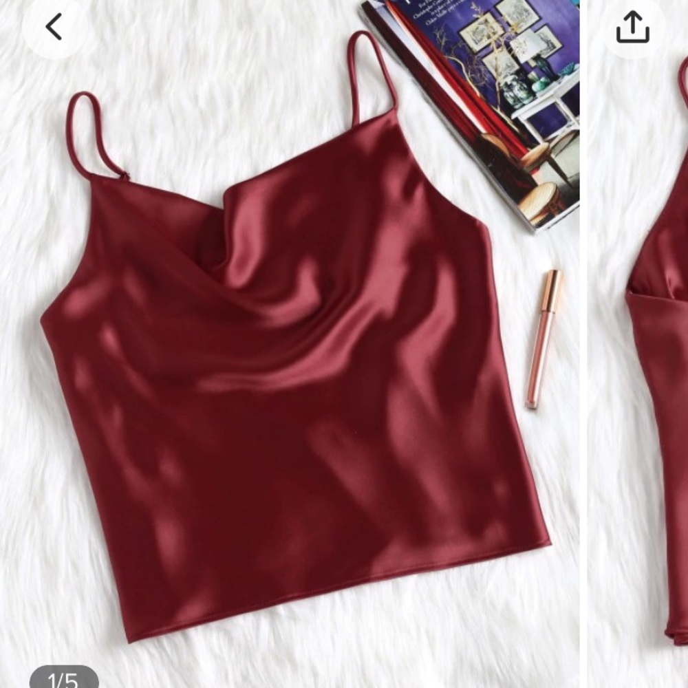 Red satin top